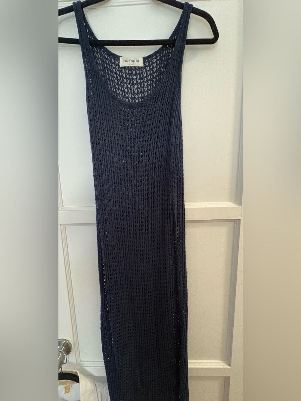 Pinkyotto navy Crochet Maxi Skirt - Open Knit Beach Cover-Up